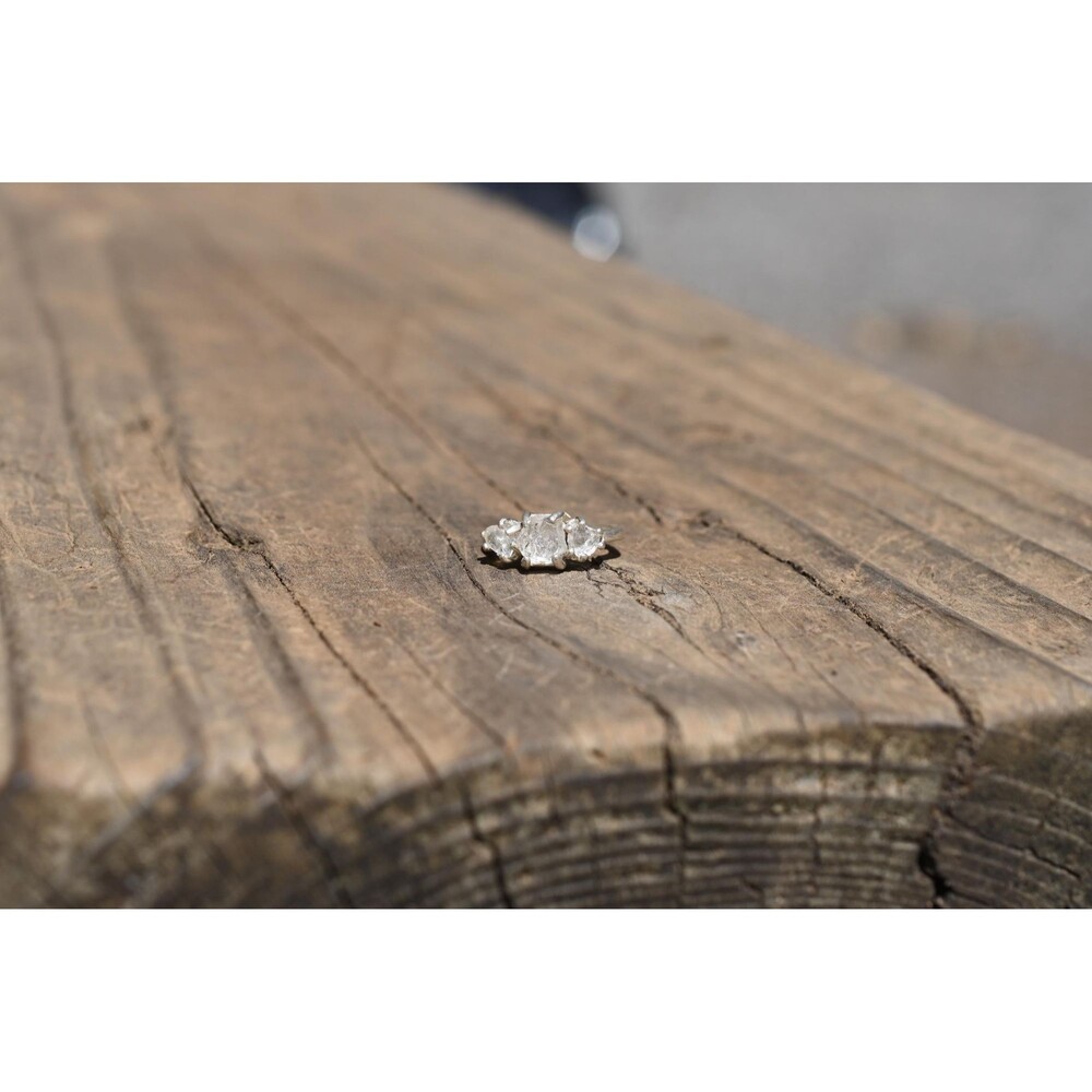 Engagement ring Sterling Silver Lake County Diamond Ring, Rough Raw Diamond , Un
